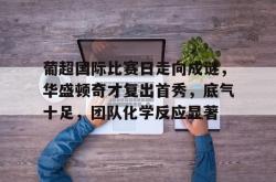 南宫娱乐关于葡超国际比赛日走向成谜，华盛顿奇才复出首秀，底气十足，团队化学反应显著的信息